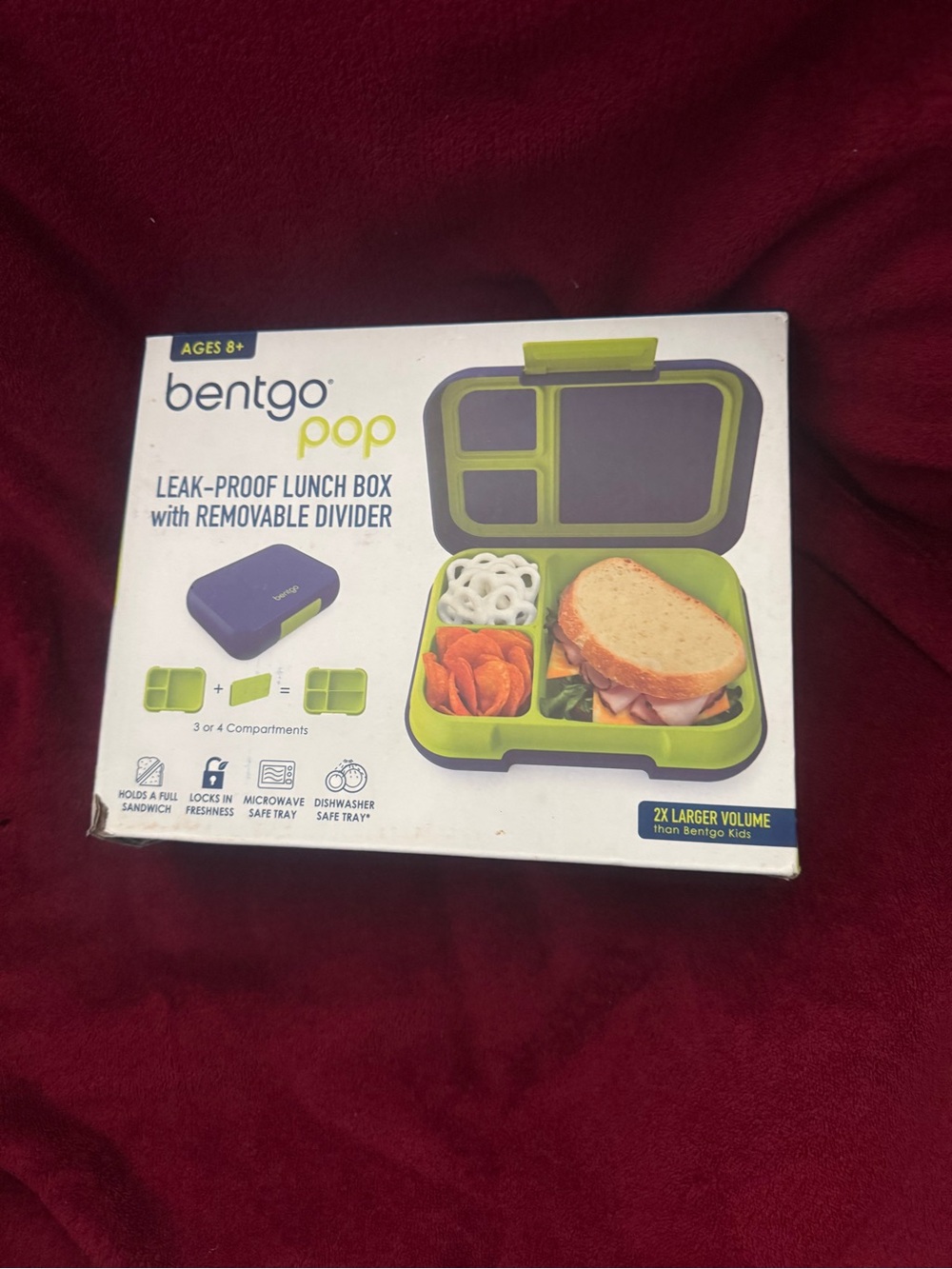 bentgo pop Leak-Proof Lunch Box - Lime Green and blue